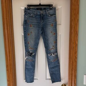 Lucky Brand Blue Floral Skinny Jeans